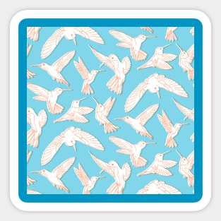 Blue Riso Hummingbirds Sticker